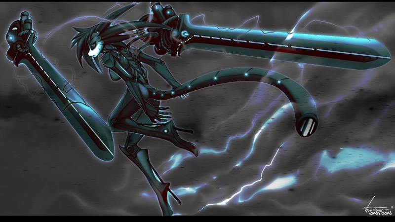 anime, furry, macross, Futuristic, art, Anthro, 720P, x, 1600x900 px, sword, hd, px