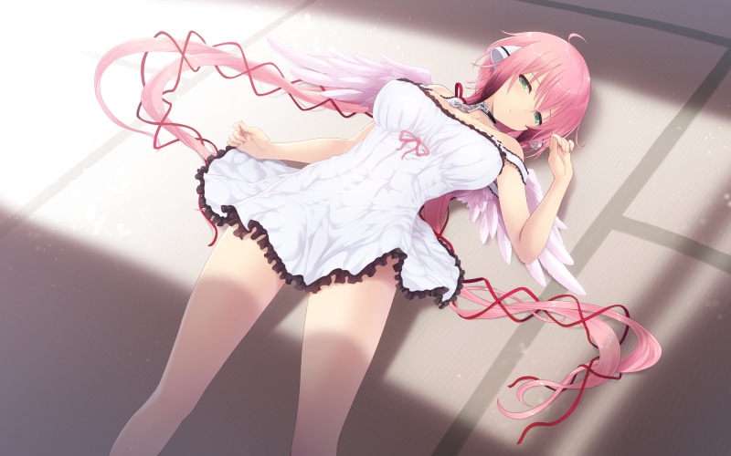 eyes, art and craft, adult, com, otoshimono, lifestyles, collar, sunlight, young adult, cait, young women, one person, fashion, twintails, pink color, bed