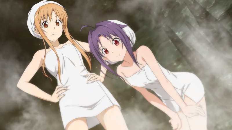 art, online, com, brown, red, eyes, asuna, 1080P, 240581, konno, tagme, hair, yuuki, towel, 2girls, konachan, sword, (artist), long, purple, onsen