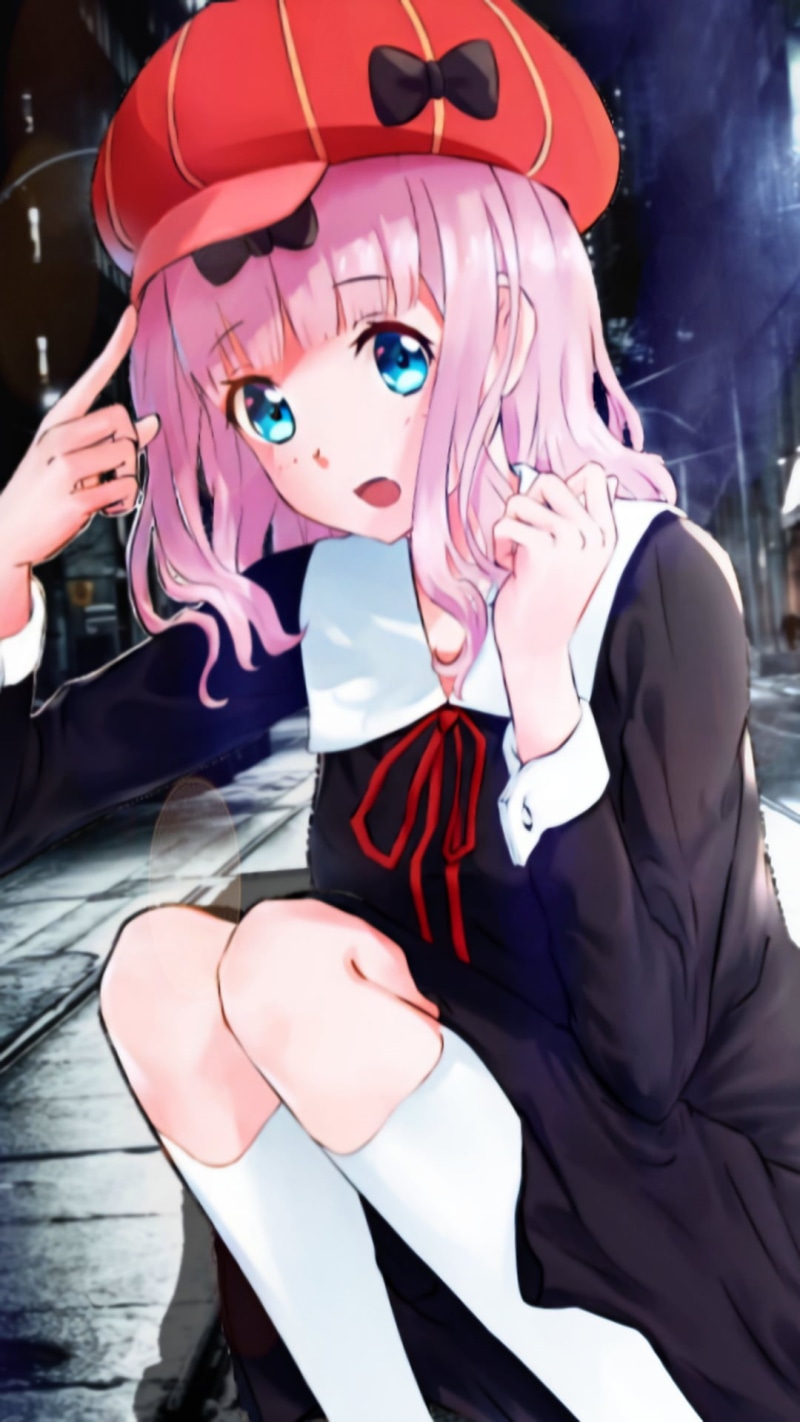 landscape, phone, 1080P, anime, anime girls, Kaguya-Sama: Love is War, waifu2x, Chika Fujiwara
