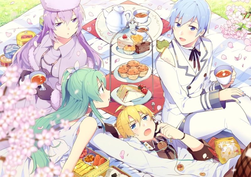 shinao, kagamine, miku, kaito, len, group, megurine, luka, male, 720P, hatsune, vocaloid, waifu2x