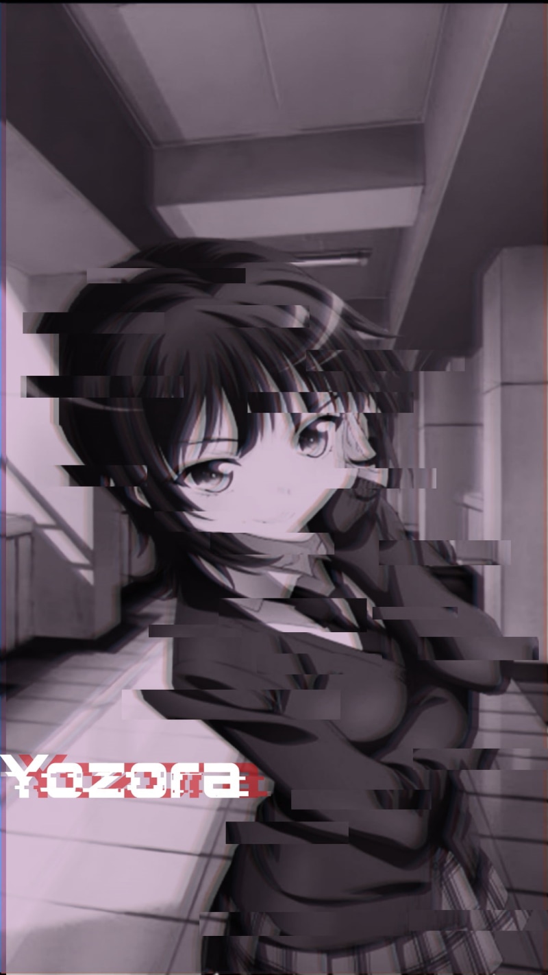waifu2x, phone, Yozora Mikazuki, glitch art, anime girls, anime, 1080P, Boku wa Tomodachi ga Sukunai