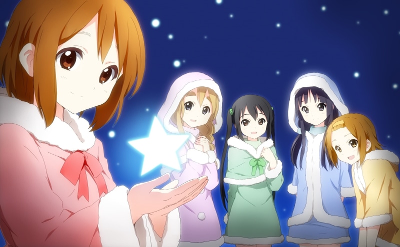 k-on!, headband, yui, com, cape, waifu2x, black, akiyama, short, hirasawa, eyes, group, twintails, gray, long, brown, 1080P, blonde, stars, konachan, hair