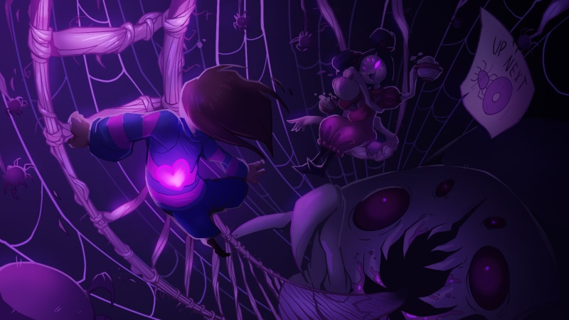 Muffet, Undertale, 1080P, Frisk