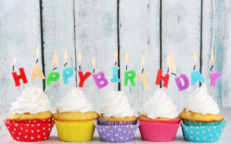 happy birthday, cupcakes, birthday, happy, sweets, celebration, 2K