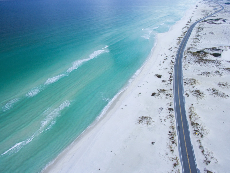 photo, drive, tranquil scene, beach, sand, view, nature, daytime, aerial view, top, blue, 2K, water, motion, turquoise colored, aerial, aquatic sport