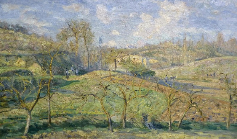 2K, spring, picture, Camille Pissarro, landscape, March Sun. PONTOISE., nature