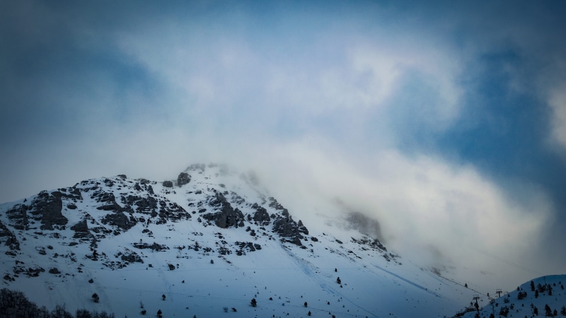 foggy, sky, ski resort, high, woods, winter landscape, beauty in nature, light, trees, cloudscape, cloud - sky, mountain, scenic, fog, environment, ski