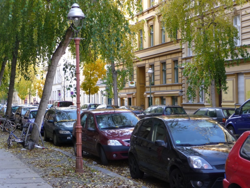 land vehicle, no people, germany, built structure, street, motor vehicle, Lantern, 2K, ruined, Road, berlin, autumn, building exterior, charlottenburg palace
