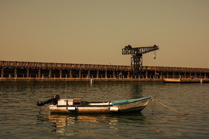israel, mode of transportation, water, built structure, outdoors, dusk, travel, sunset, pier, clear sky, tel aviv, 5K, moored, sky, waterfront, no people