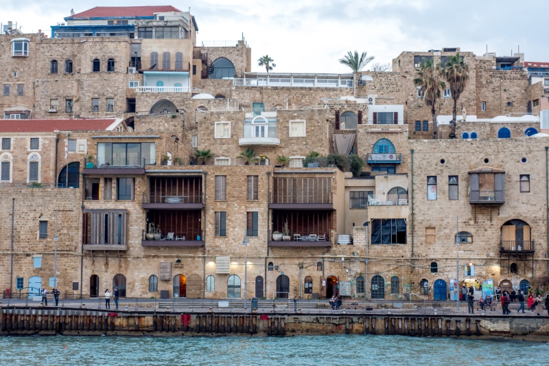 tel aviv-yafo, jaffa, city, tourism, outdoors, waterfront, historical, building, brown, sea, the past, israel, travel destinations, travel, architecture