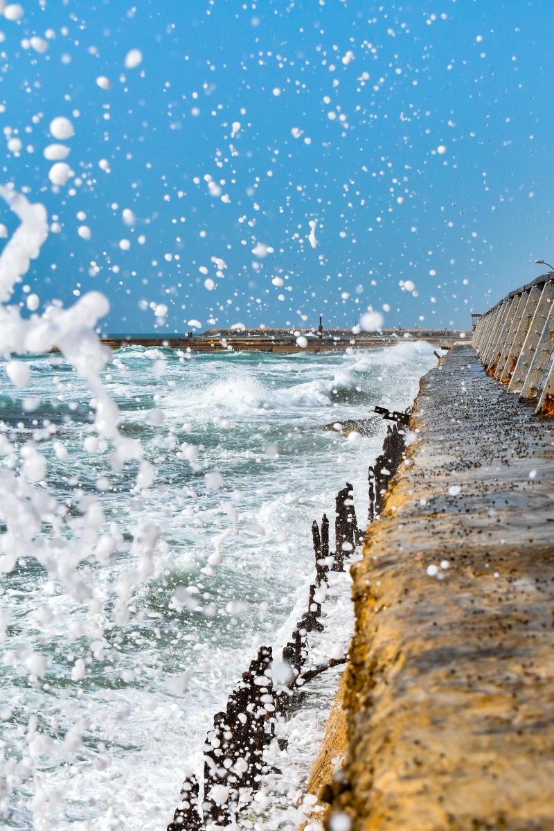 land, sport, scenics - nature, surfing, nature, motion, beach, day, tel aviv-yafo, water, wave, sea, sky, aquatic sport, israel, power in nature, tranquil scene