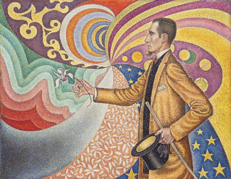Paul Signac, 4K, pointillism, Portrait Of Felix Feneon, picture