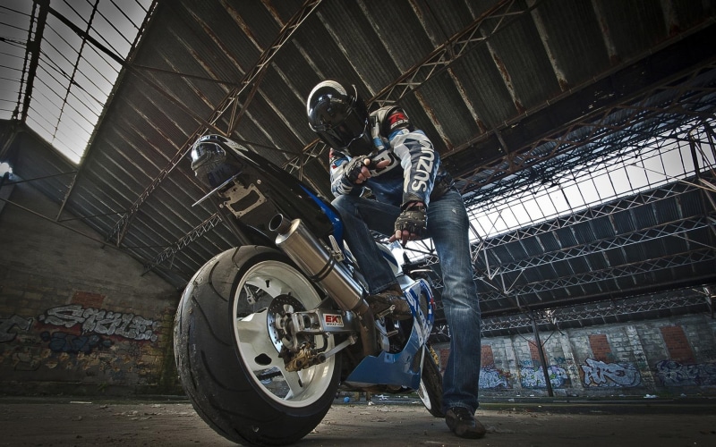 chrome, 1080P, suzuki gsxr, motorcycles, bike, black, blue, gsxr, 1920x1200, sports, suzuki