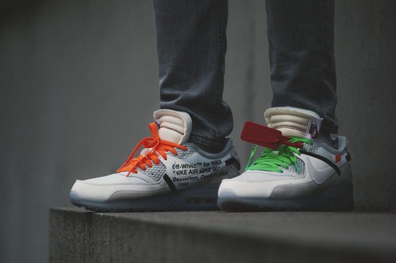 shoes, men, limb, orange, 5K, human limb, canvas shoe, close, lifestyles, leisure activity, person, nike, red, shoe, relaxation, color, body part, white