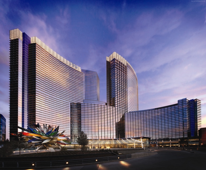 twilight, vacation, resort, Las Vegas, Nevada, sky, booking, hotel, 2K, clouds, ARIA, Usa, travel