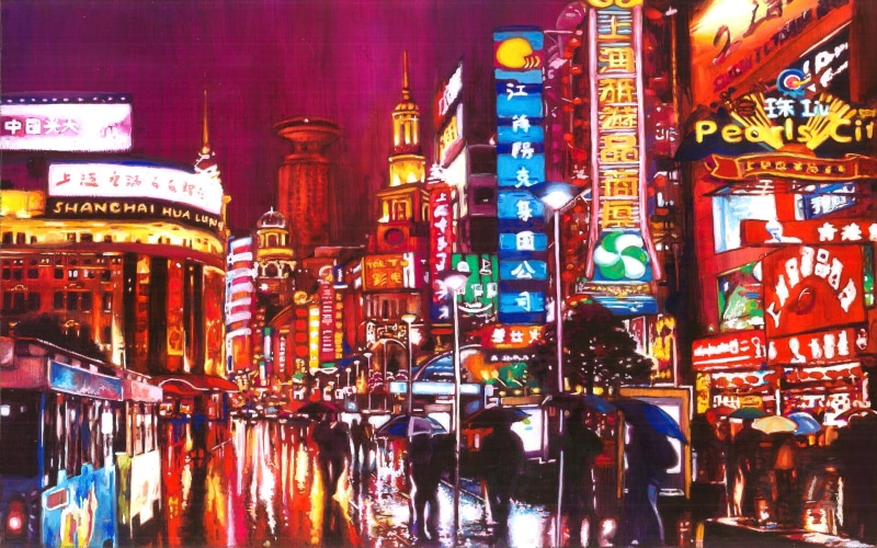 times, square, shopping, york, Shanghai, group of people, retail, architecture, night, ornate, lighting equipment, building, neon, incidental people, multi colored