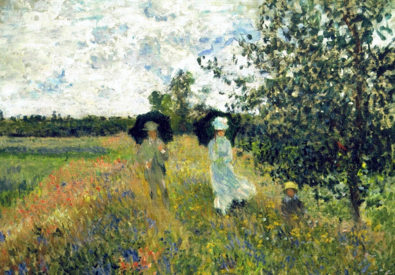 Claude Monet, nature, picture, 1080P, The walk at Argenteuil