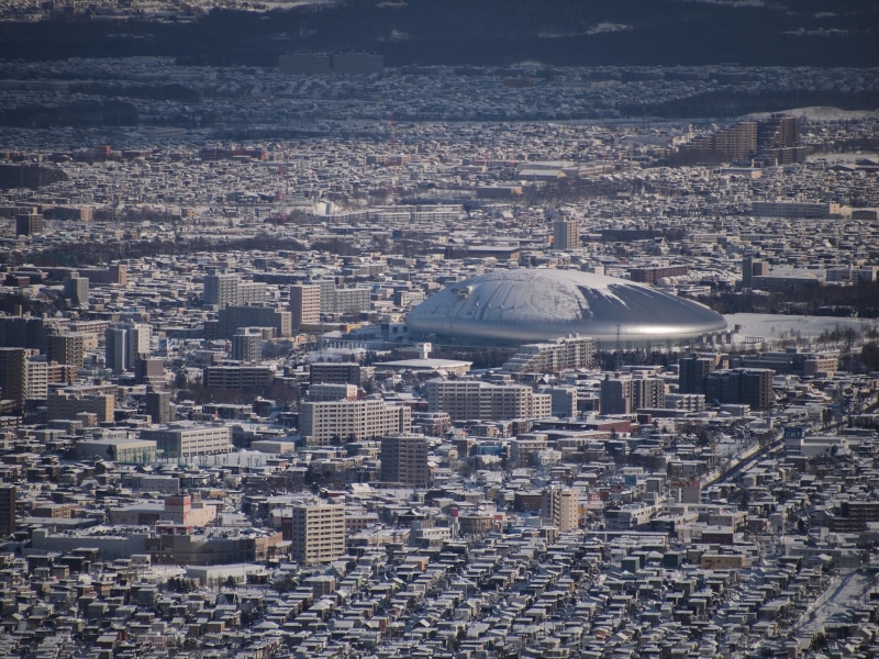 sapporo, Hokkaido, cityscape, winter, nature, building exterior, Sapporo, sky, dome, Japan, high angle view, travel, crowd, hokkaido, outdoors, day, built structure