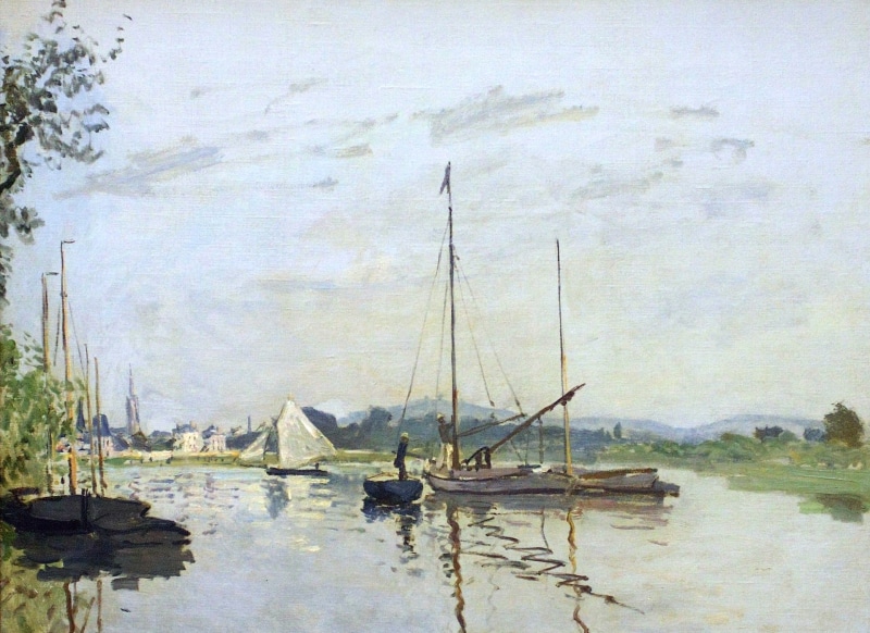 1080P, landscape, sail, Claude Monet, Argenteuil, picture, boat, river