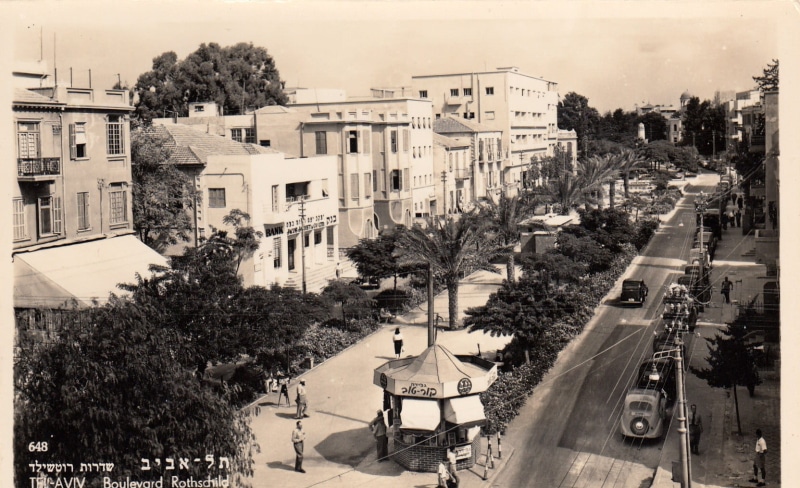 road, italy, circa, street, plant, building Exterior, mode of transportation, Tel-aviv, car, black and white, tel, Israel, 720P, cityscape, outdoors, day