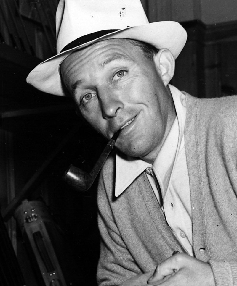 mature adult, music, one Person, hat, leisure activity, bing crosby, clothing, multimedia, smiling, celebrity, men, movies, front view, vintage, lifestyles