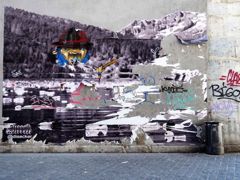 footpath, street, spray paint, urban art, mural, day, architecture, 4K, poster, creativity, urban, no people, street art, city, wall, gray, cobble, collage