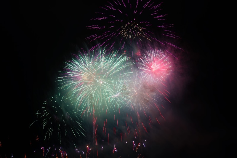 new years day, exploding, fire work, firework, night, arts culture and entertainment, new years eve, pyrotechnics, explode, long exposure, Fireworks, shower of sparks