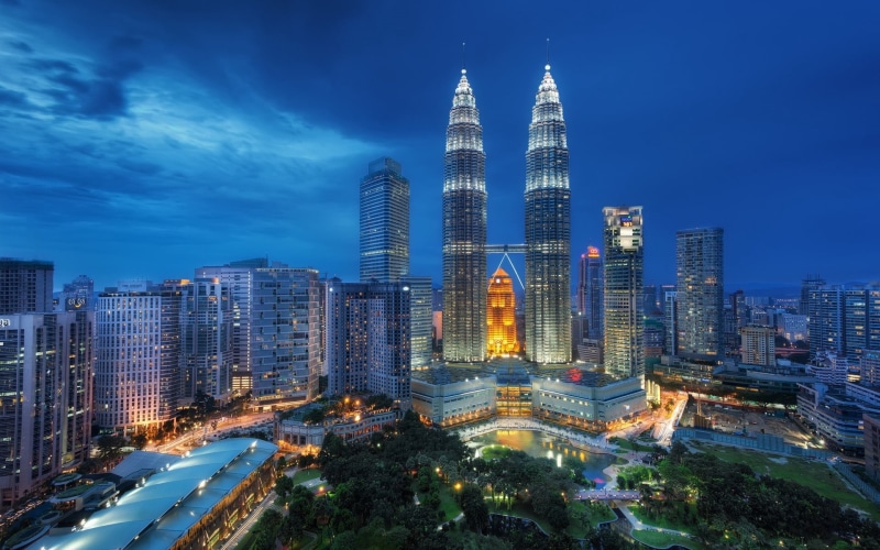business, 1080P, modern, urban Skyline, architecture, city, built Structure, reflection, panoramic, urban Scene, night, malaysia, street, finance, sky