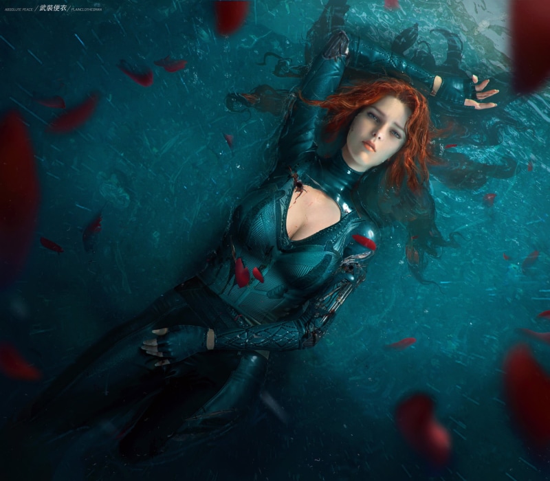 1080P, wet body, artwork, Tian Zi, water, digital art, fantasy girl