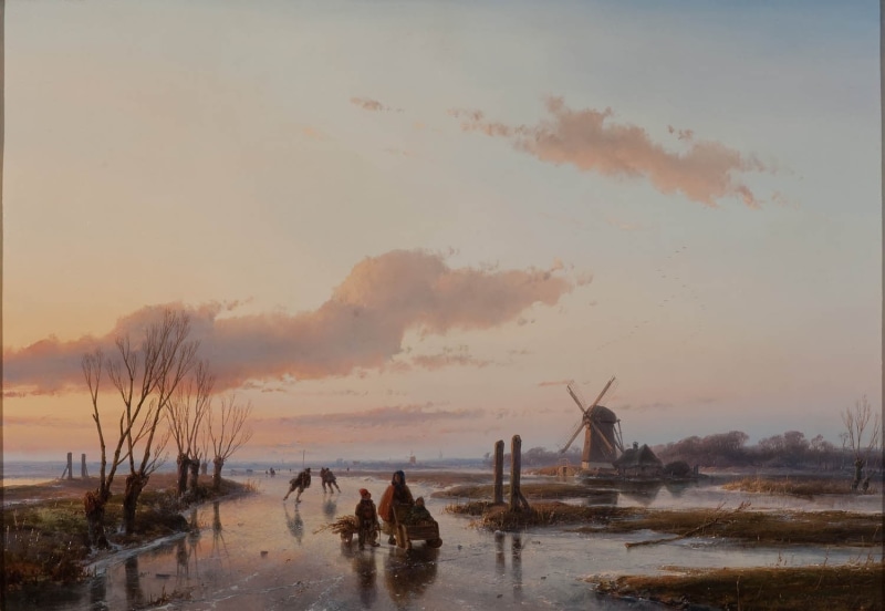 scenics - nature, beach, oil painting, ice, sky, cloudy, land, non-urban scene, nature, body, clouds, water, classic art, near, 720P, cloud - sky, tranquil scene