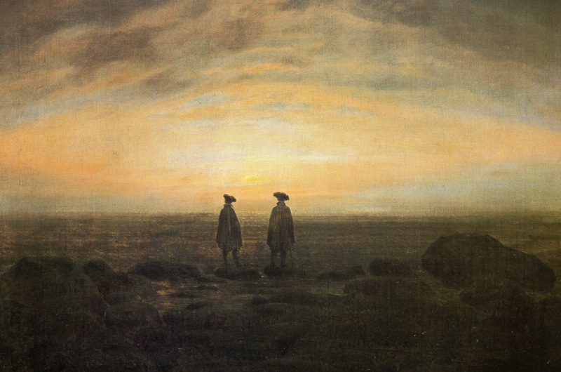 Caspar David Friedrich, 2K, genre, Two Men on the seafront, picture