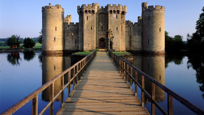 building, east sussex, castle, 1080P, bodiam castle, united kingdom, europe, uk