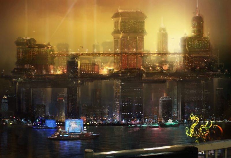 4K, urban Skyline, passenger craft, city, reflection, the city, night, cityscape, city Life, downtown District, skyscraper, urban Scene, travel destinations