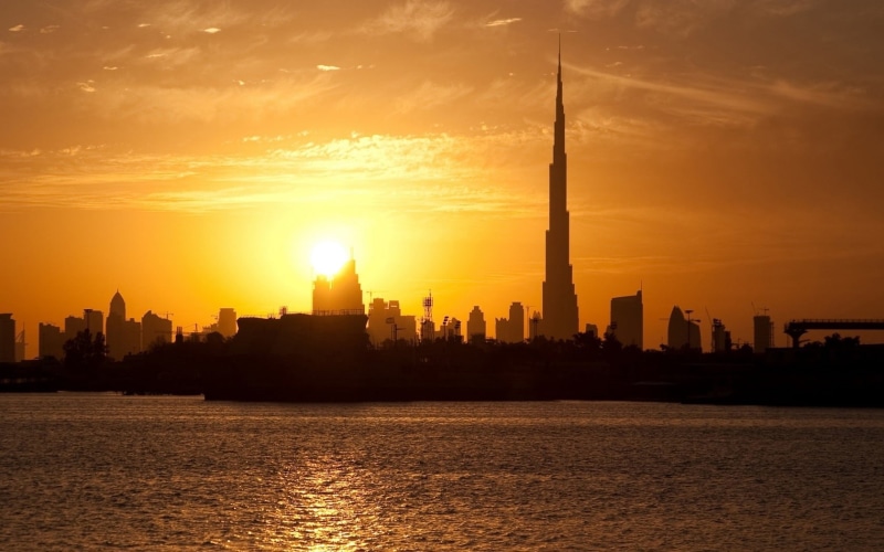 building, city Life, landscape, architecture, dubai, office building exterior, sky, burj khalifa, downtown District, tall - High, skyscrapers, sunrise - Dawn