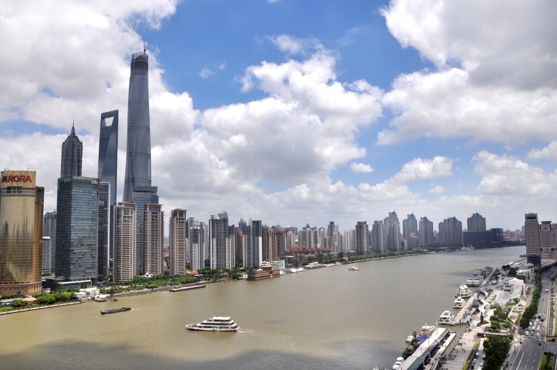 no people, nature, outdoors, sky, huangpu river, cloud - sky, the bund, ship, water, financial district, the scenery, 4K, travel destinations, tower, white
