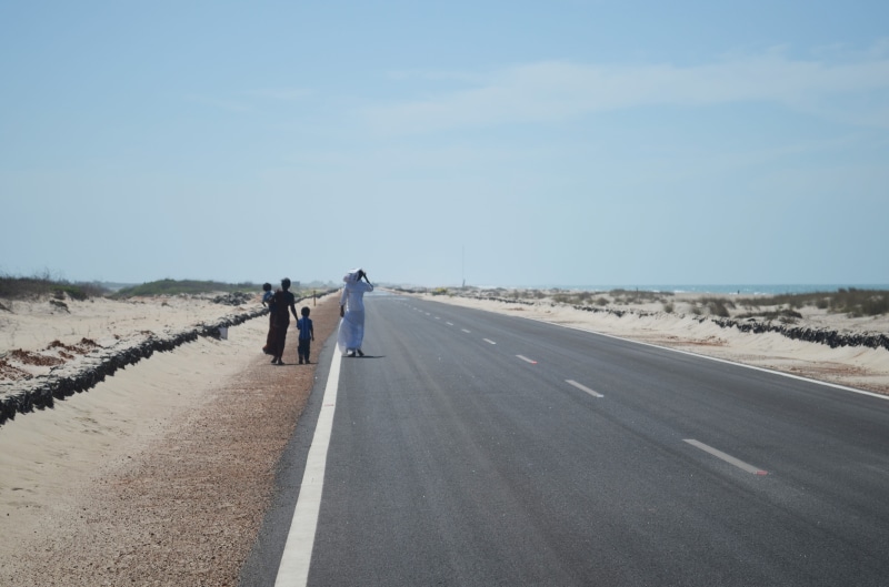 environment, road, nature, group of people, sky, women, Tamil Nadu, Dhanushkodi, lifestyles, road marking, outdoors, 4K, direction, scenics - nature, landscape