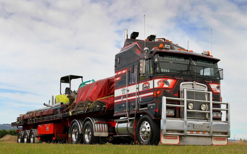 vehicle, cloud - sky, semi-truck, trucking, 1080P, commercial land vehicle, mode of transportation, construction vehicles, freight, motor vehicle, gray