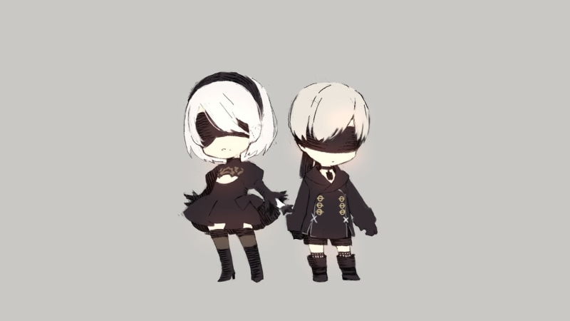 YoRHa No.2 Type B, YoRHa No.9 Type S, Girl, 1080P, Boy, NieR: Automata, Video Game