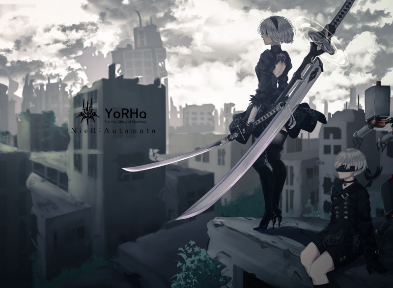 nier: automata, real people, yorha no.9 type s, music, 4K, string instrument, city, outdoors, people, musician, lifestyles, nature, arts culture and entertainment
