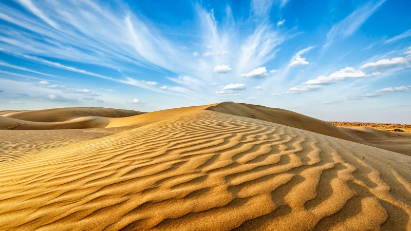 Rajasthan, clouds, sand, desert, 1080P, Tar, India, barkhan