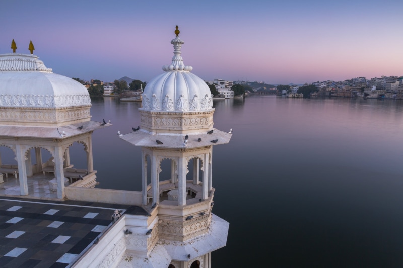 tourism, belief, outdoors, spirituality, dome, lake, waterfront, building exterior, sky, Palace, place of worship, travel destinations, Rajasthan, the past