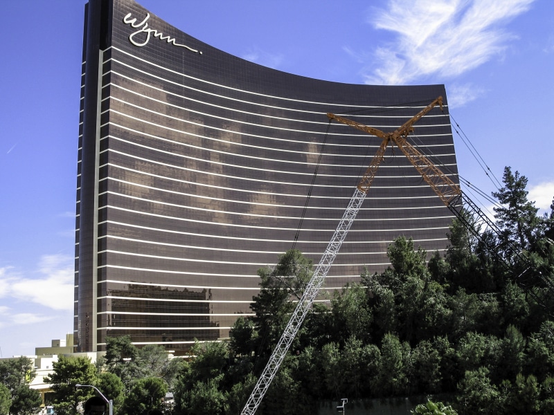 Wynn Hotel, building Exterior, tree, outdoors, urban Scene, growth, day, building, skyscraper, las vegas, photo, las, office building exterior, hotel, wall - building feature