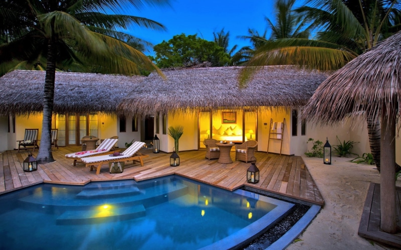 luxury, hotel, house, wood, bungalow, furniture, brown, huts, parquet, spa, 1080P, floor, pool, resort