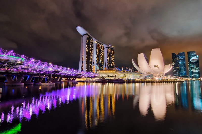 tower, singapore City, built Structure, nature, purple, no people, cloud - sky, modern, bay Of Water, marina, cityscape, travel Destinations, hotel, waterfront