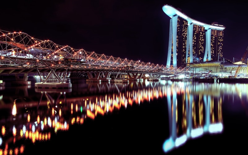 waterfront, building exterior, travel destinations, water, built structure, office building exterior, city, tourism, illuminated, building, no people, architecture