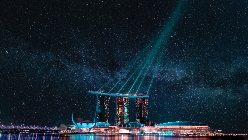 Marina Bay Sands, HD, 5K, Night, 5K, City lights, Cityscape, Singapore