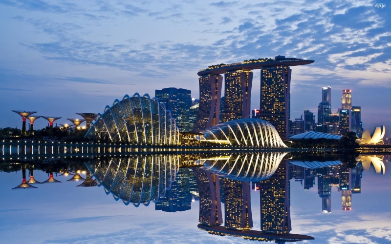 water, singapore, 1080P, nature and landscapes, night, lights