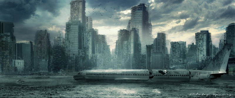 Ruin, Sci Fi, City, 1080P, Post Apocalyptic, Wreck, Aircraft, Skyscraper