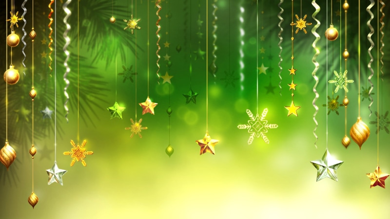 pictures, desktop, laptop, christmas, ornaments, stars, 2K, green, snowflakes, background, decorative, tablet,